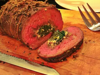 Winter Vegetable Stuffed Beef Tenderloin