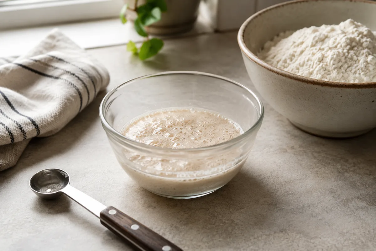 Active dry yeast proofing in warm water
