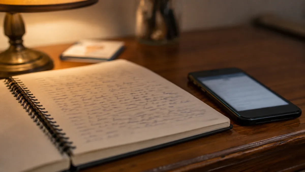 Dating profile notes with shorthand terms blurred