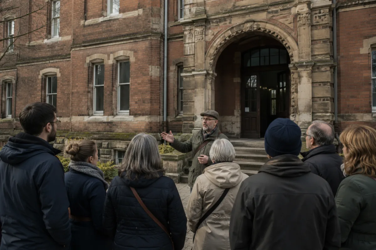 Guided historic building tour entrance