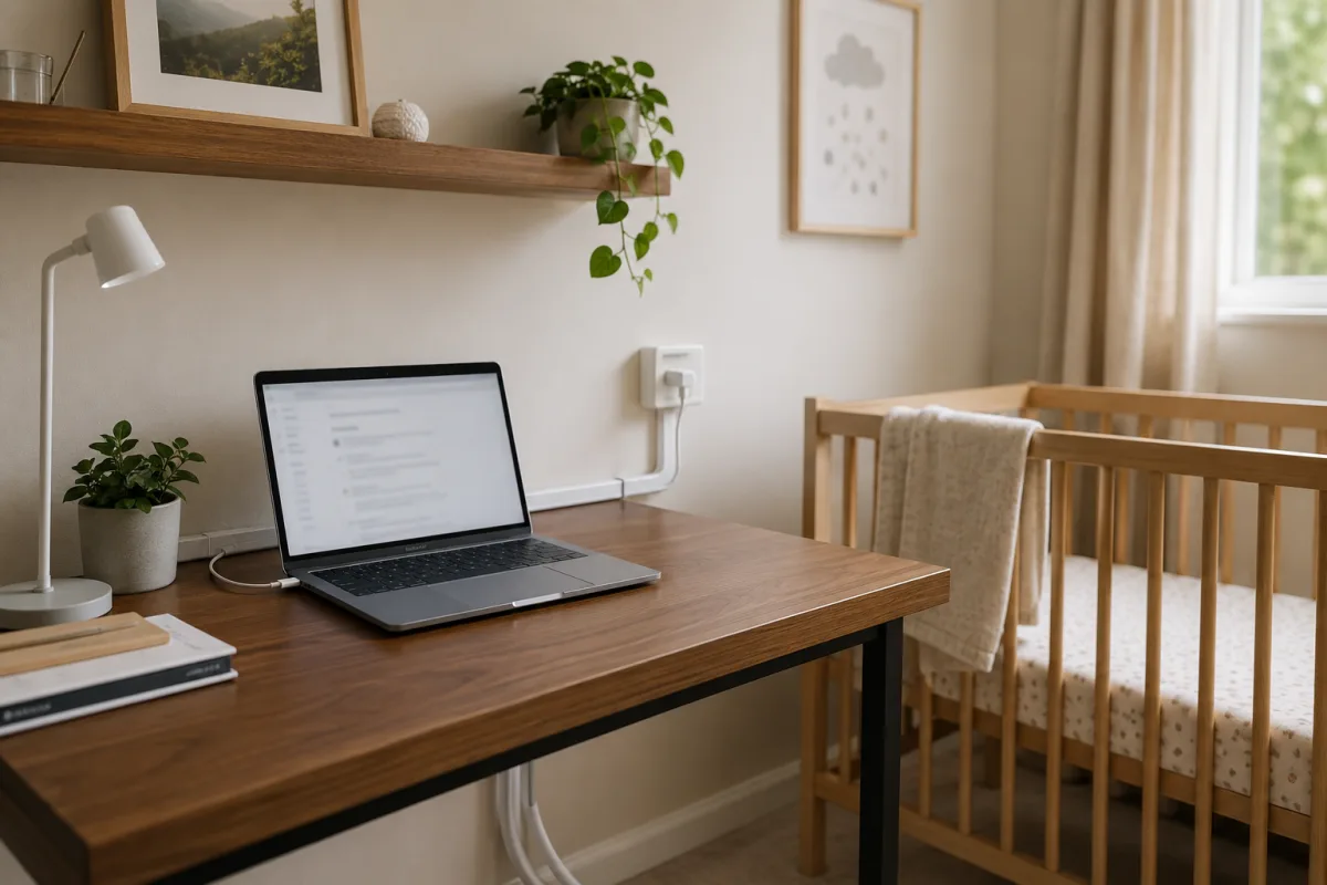Laptop cord baby safety setup