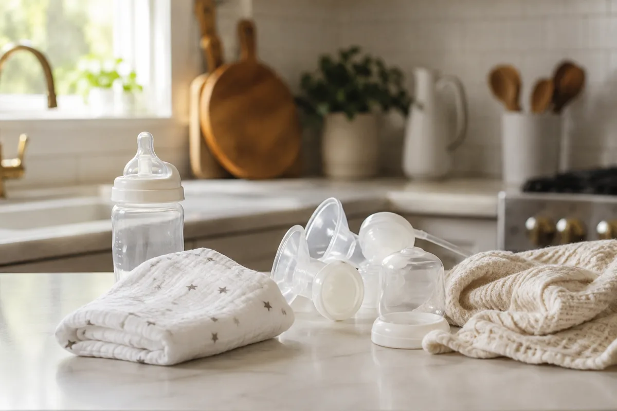 Breastfeeding and formula feeding supplies together