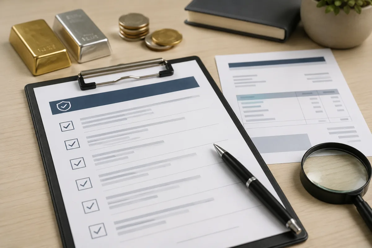 Gold buying checklist