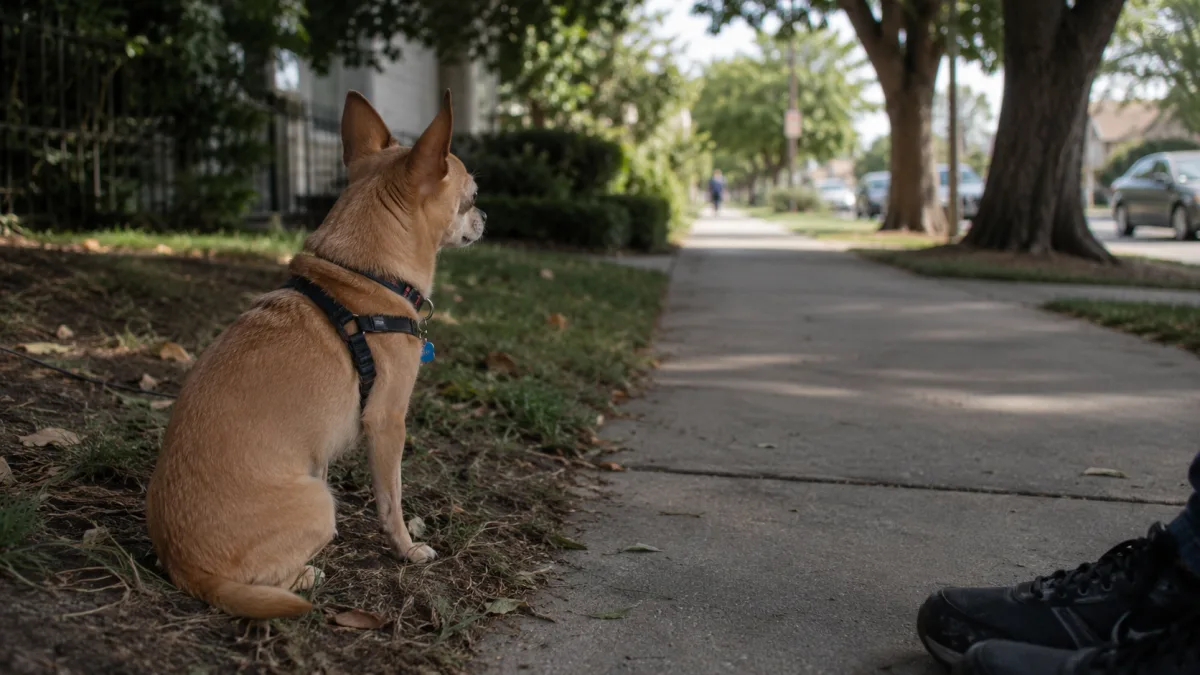 Chihuahua calm socialization at a distance