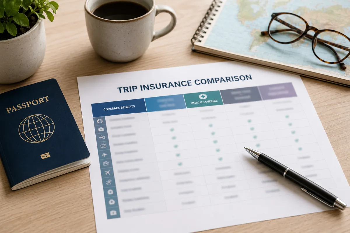 Trip insurance medical coverage comparison