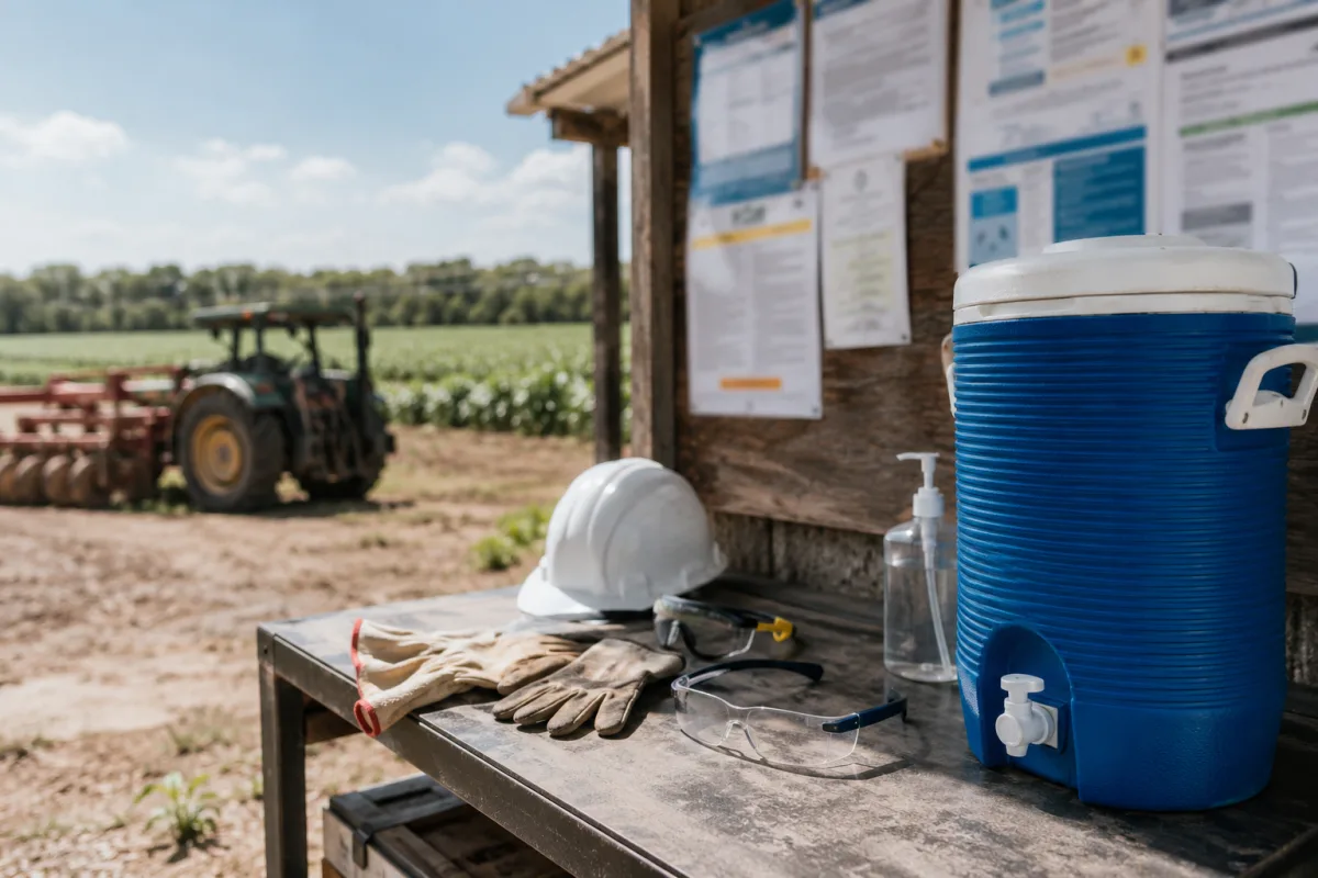 Farmworker safety station for pesticide exposure prevention