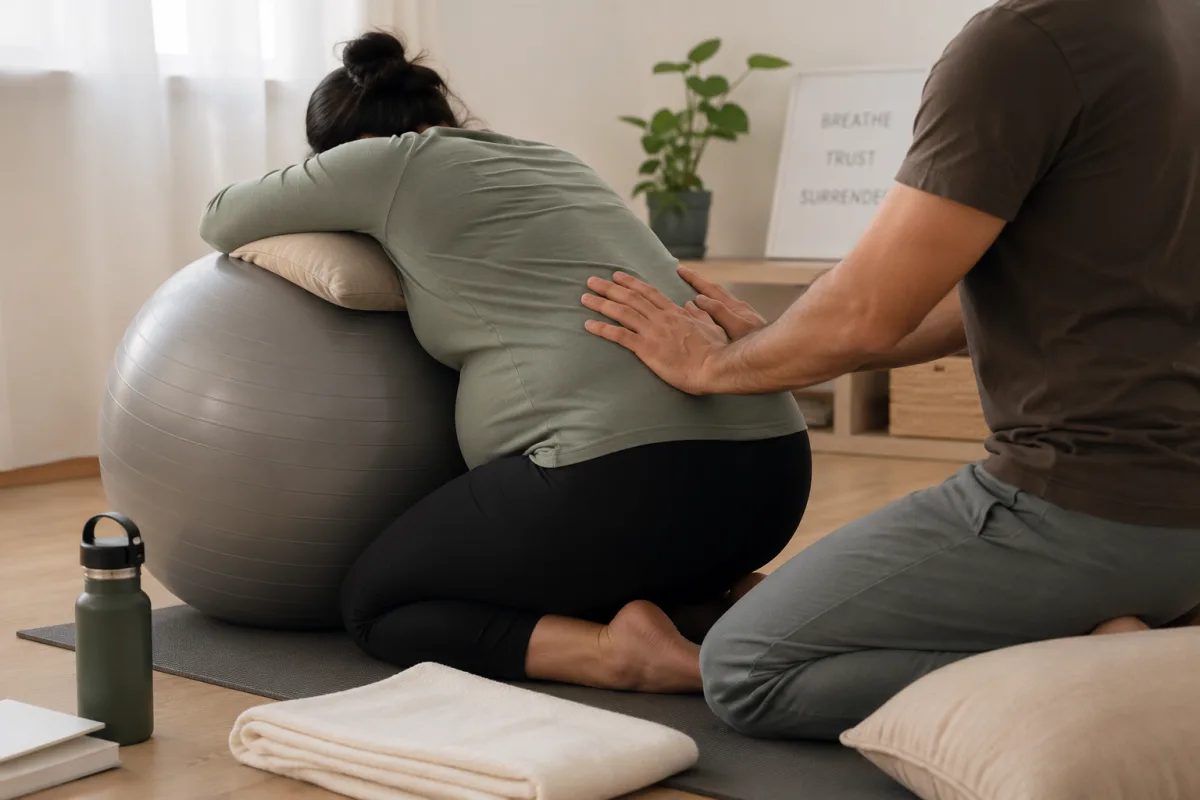 Birth partner counterpressure practice