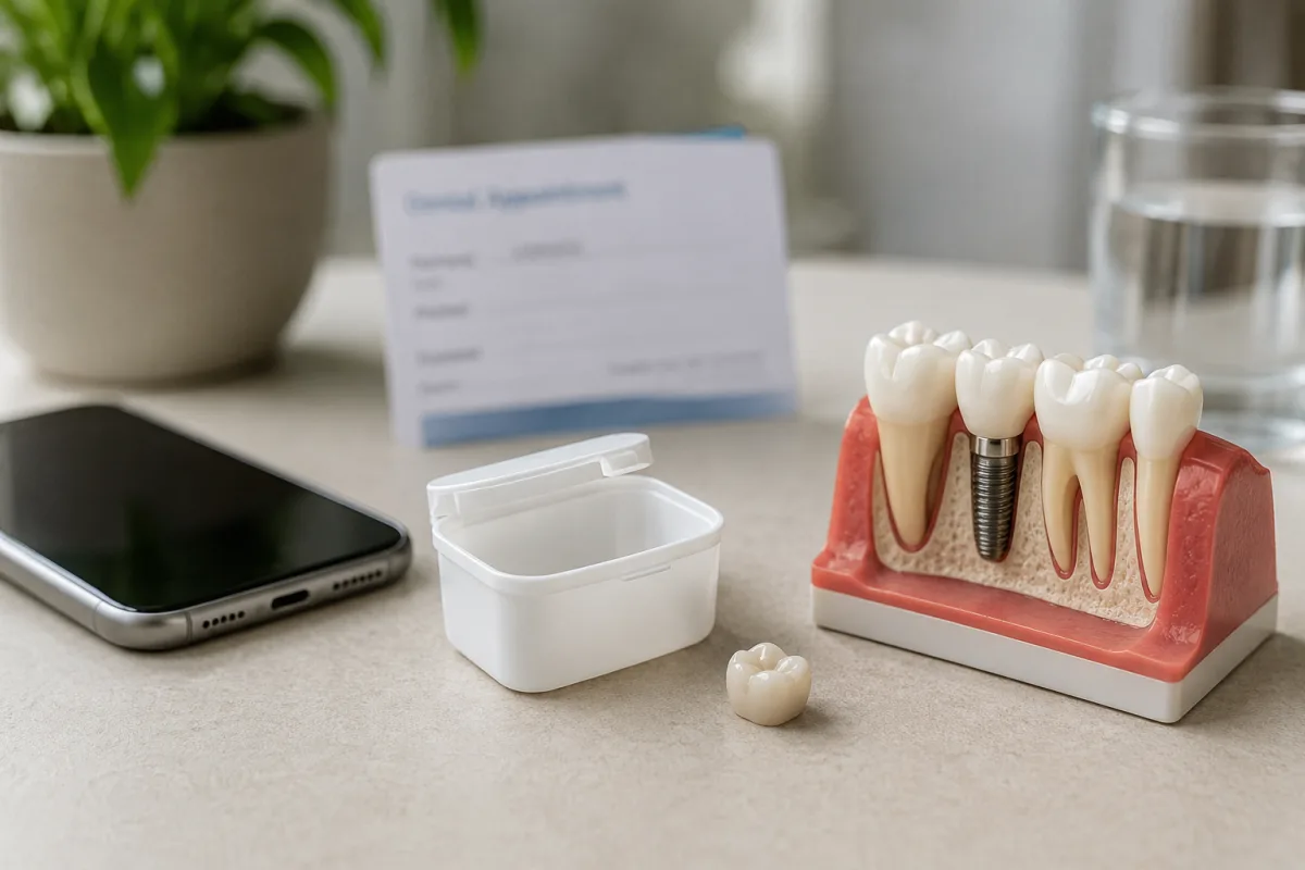 Safe storage for fallen dental crown