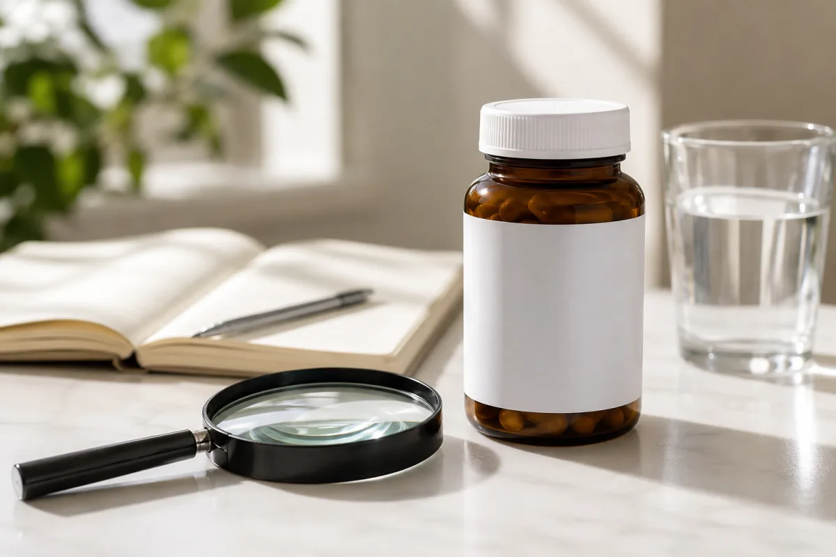 Prenatal vitamin label reading for folate and folic acid