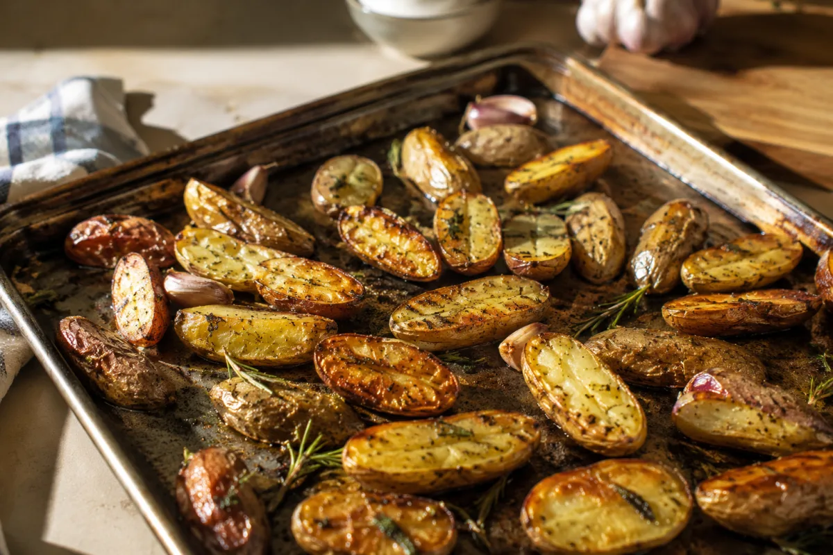 Roasted fingerling potatoes with herbs