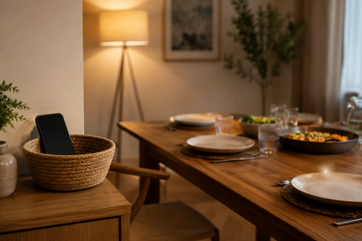 Phone free dinner table