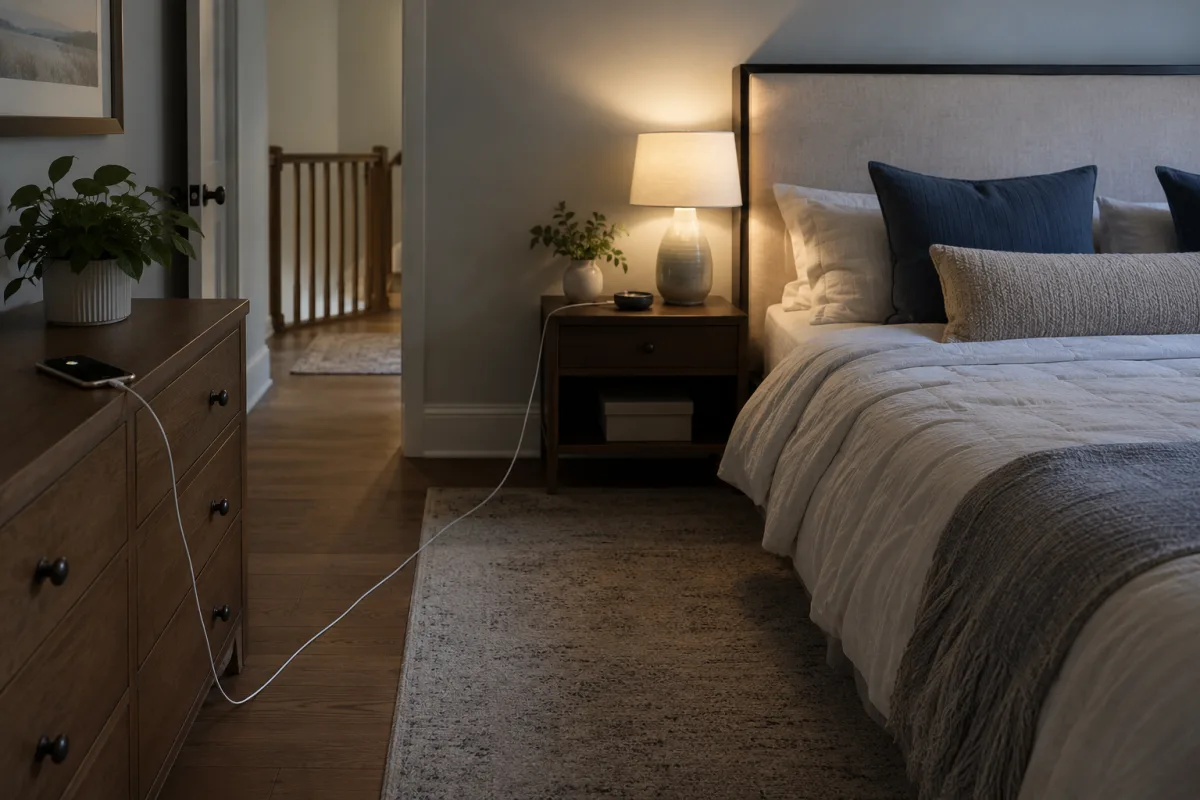 Phone away from bed