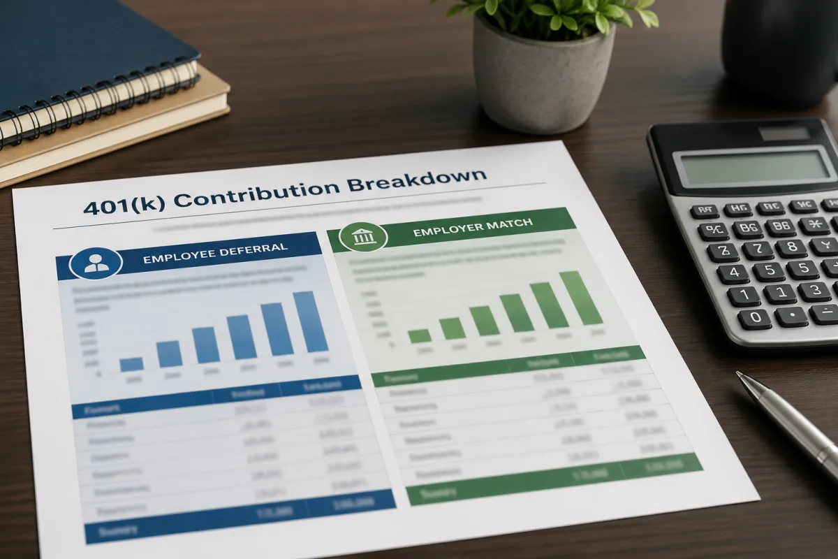 401k employee limit and employer match chart