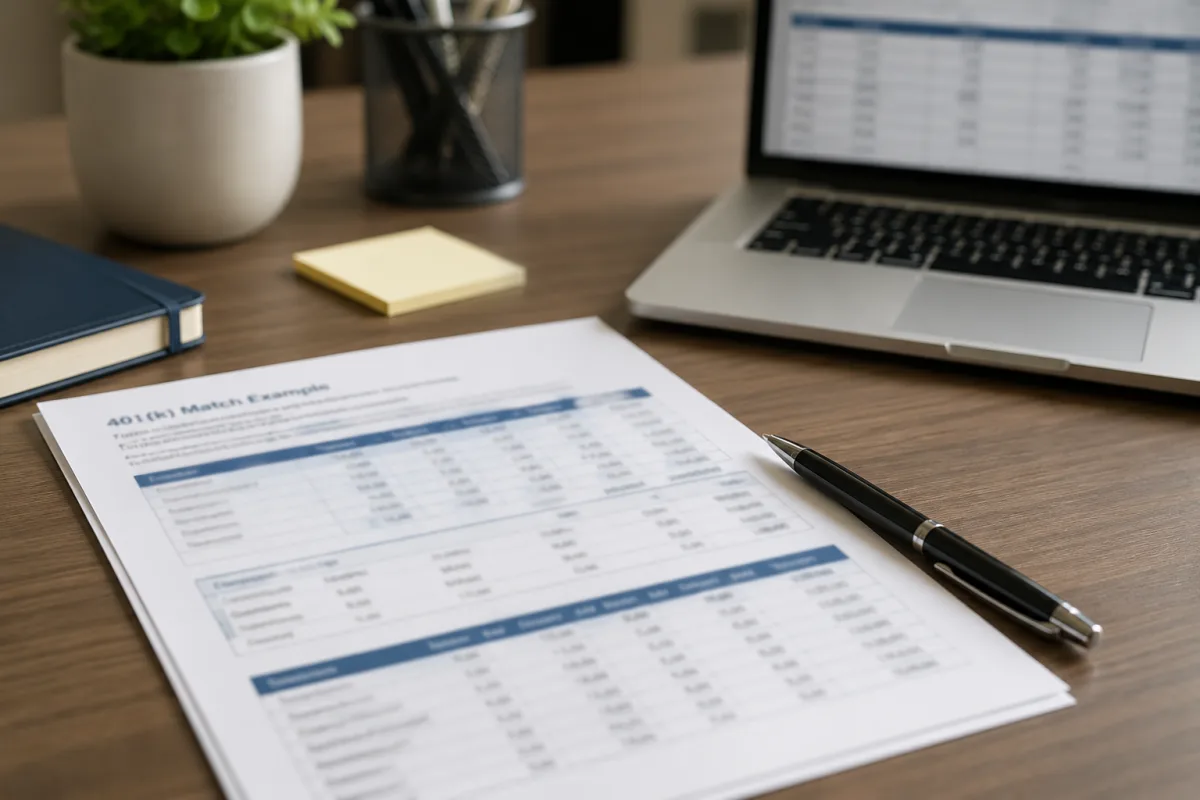 401k match example worksheet