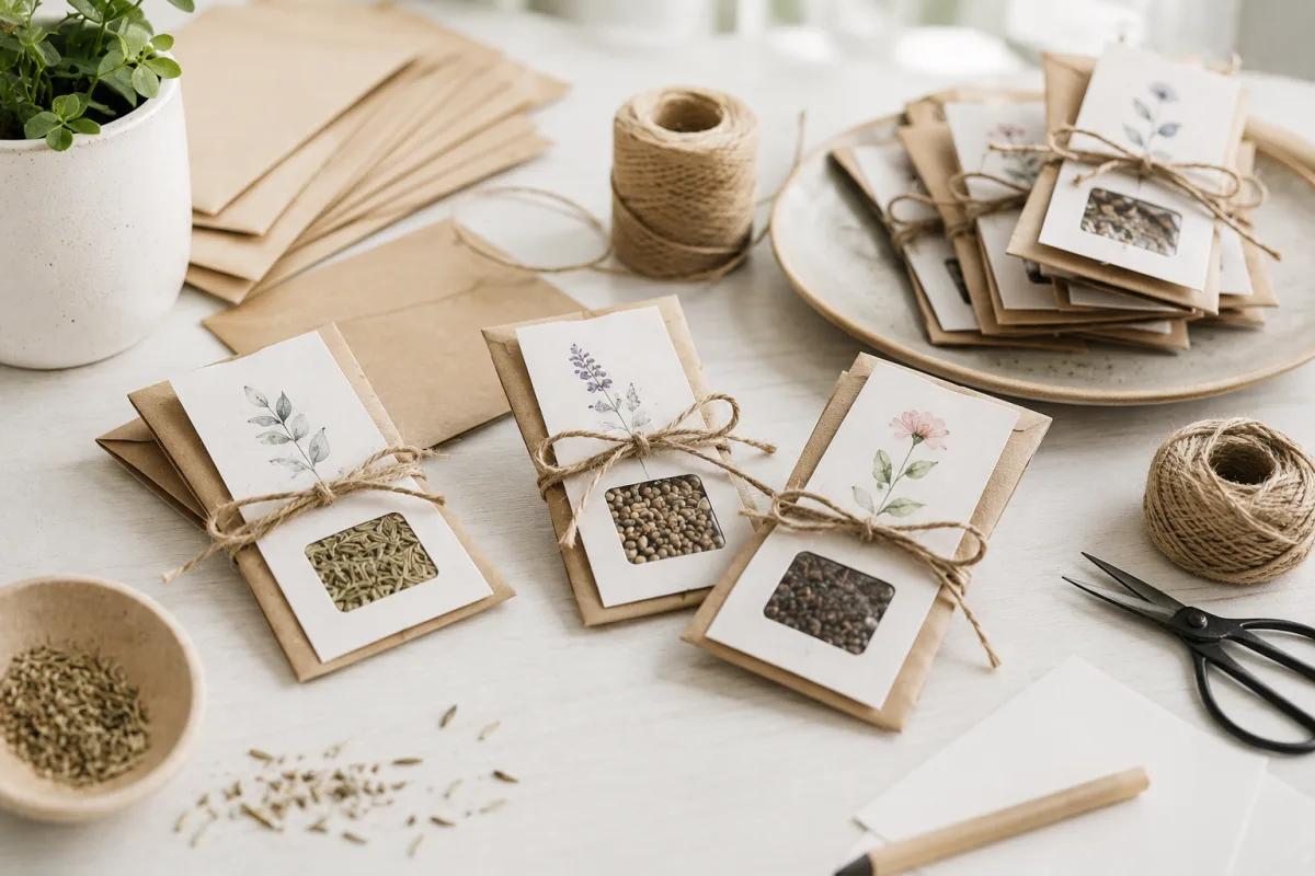 Baby shower seed packet favors