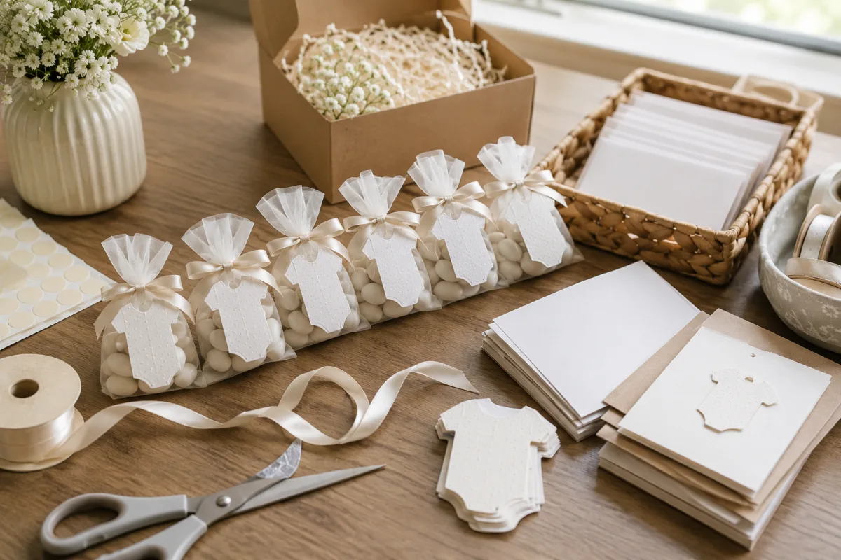 Batching DIY baby shower favors