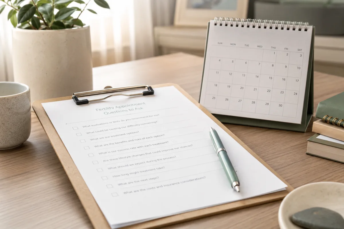 Fertility appointment question list