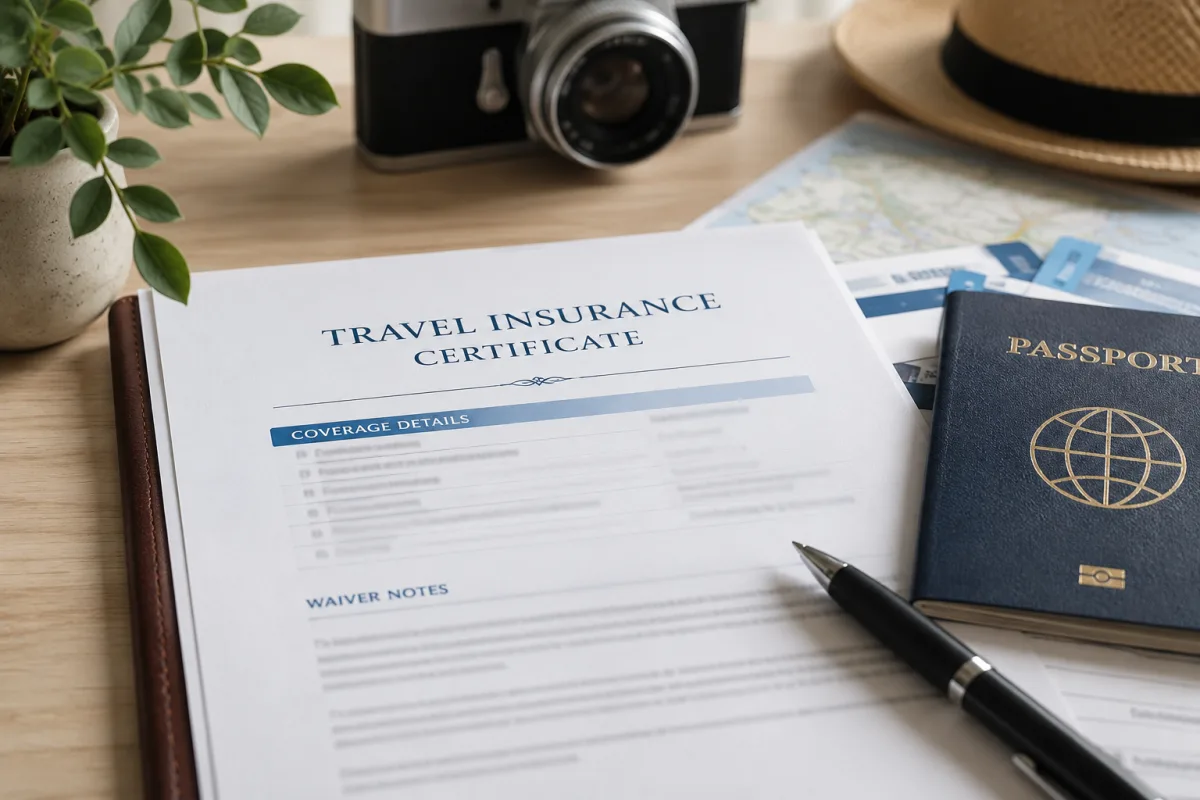 Travel insurance waiver notes