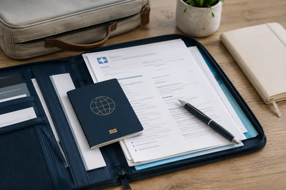 Travel medical documentation folder