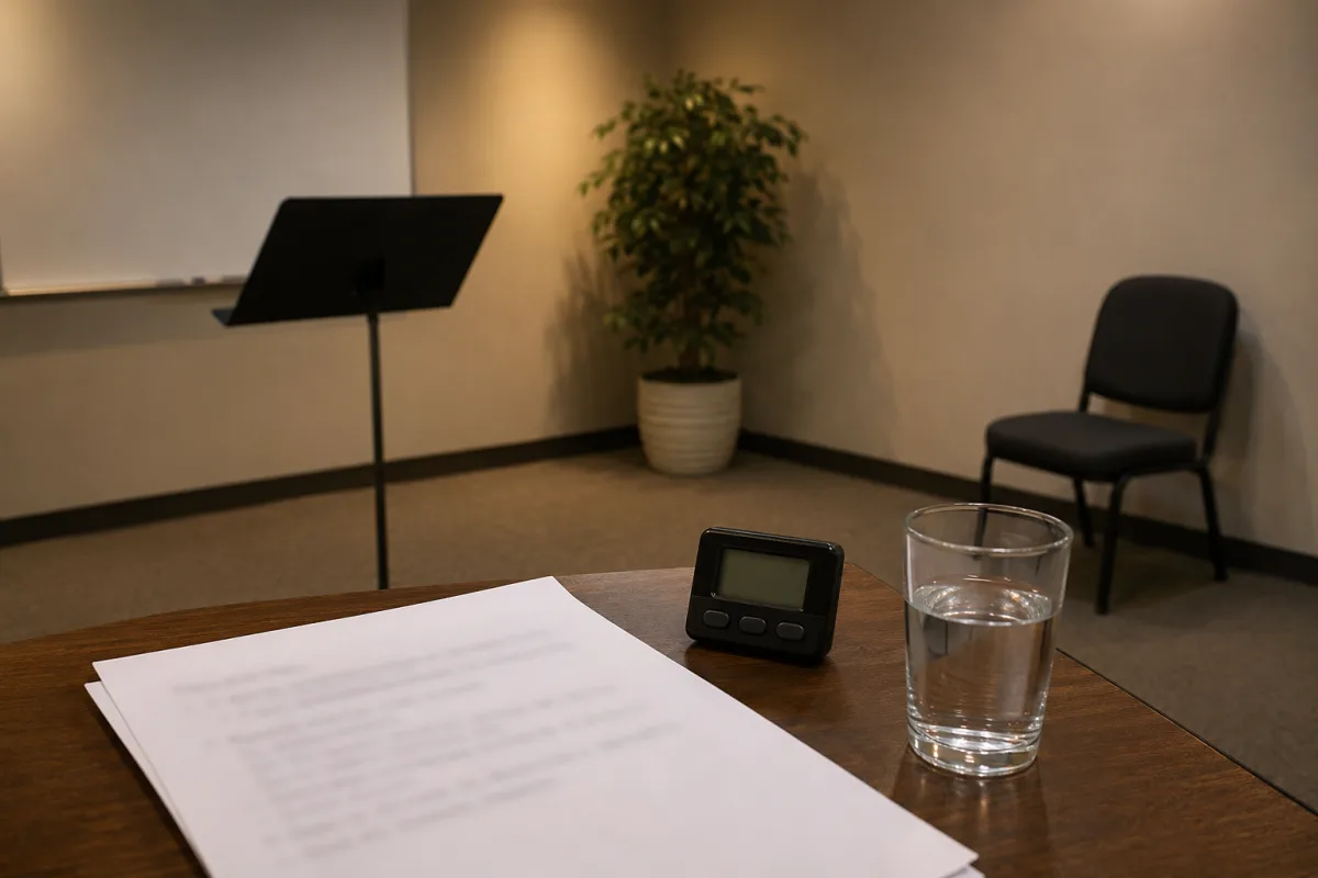 Stage fright rehearsal plan