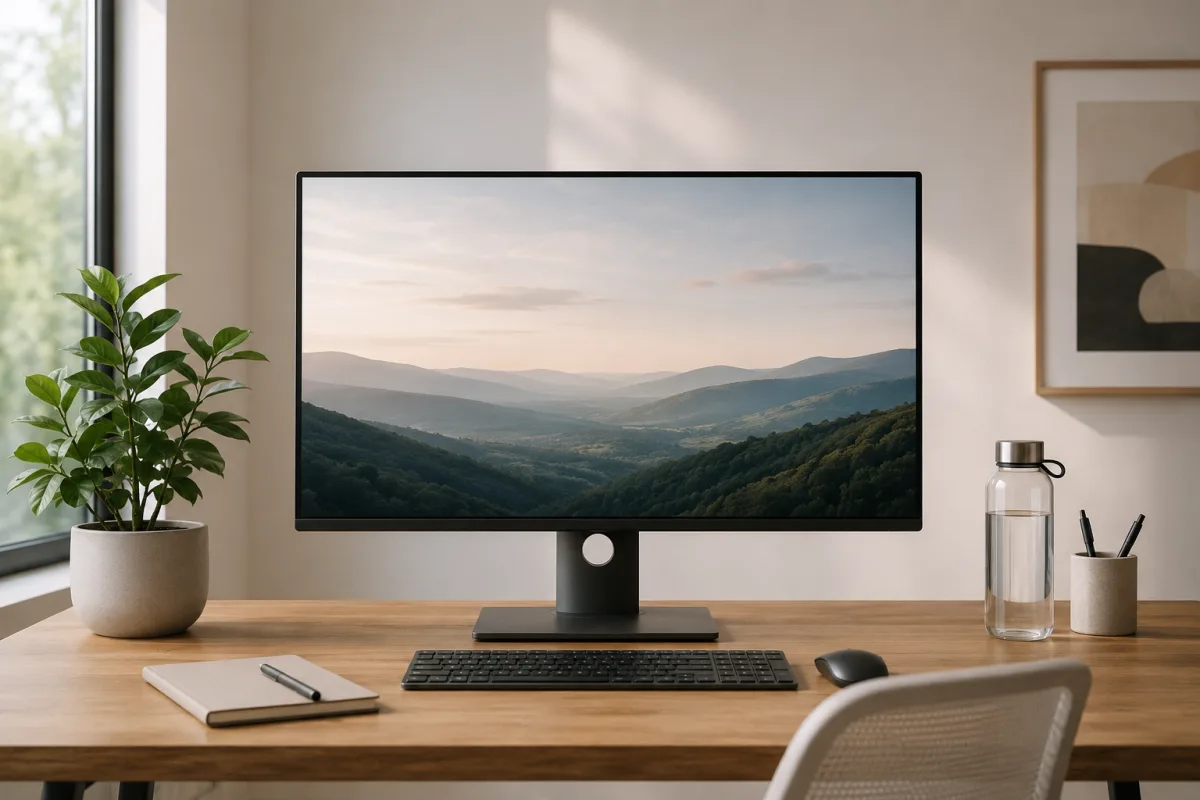 Headache-friendly desk setup