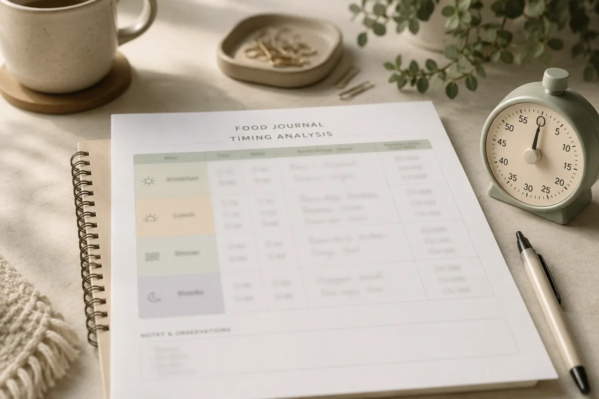 Food journal timing analysis