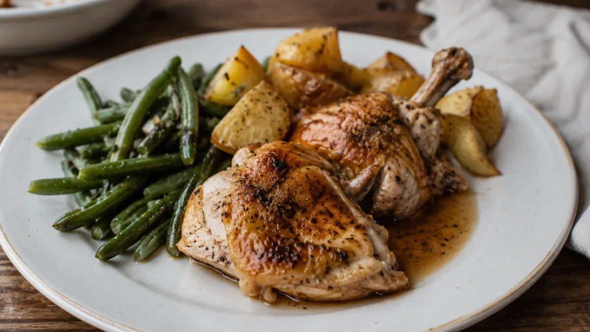 French-style chicken with simple sides