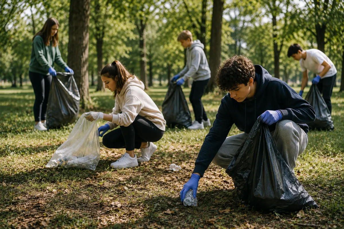 Teen park cleanup self esteem activity