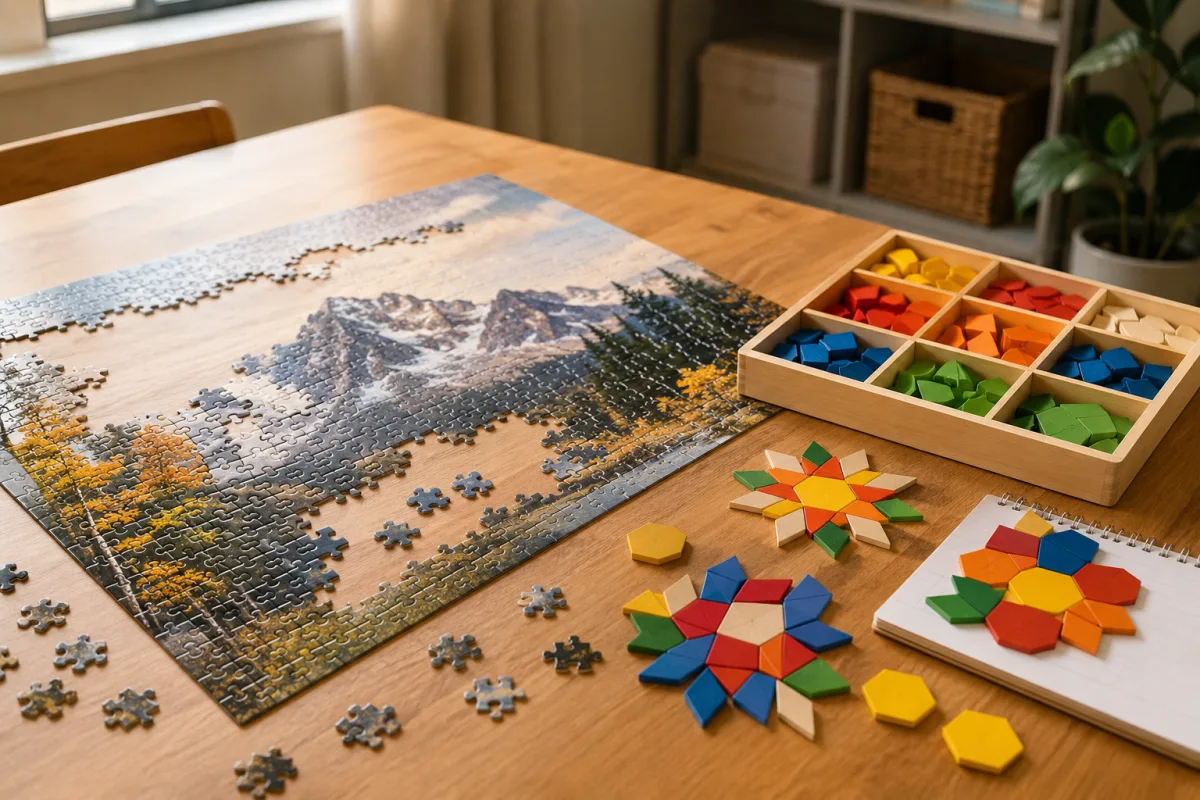 Puzzle pieces for attention practice