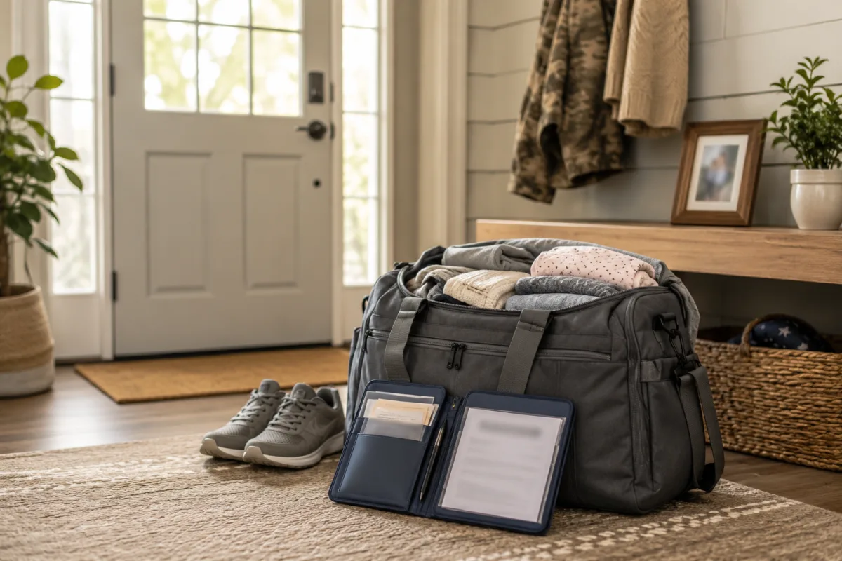 Hospital bag with documents