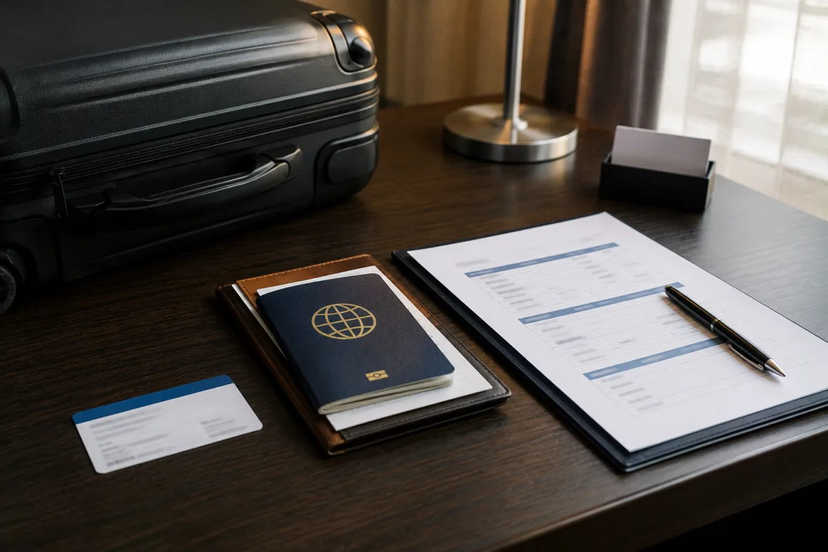 business traveler health insurance documents