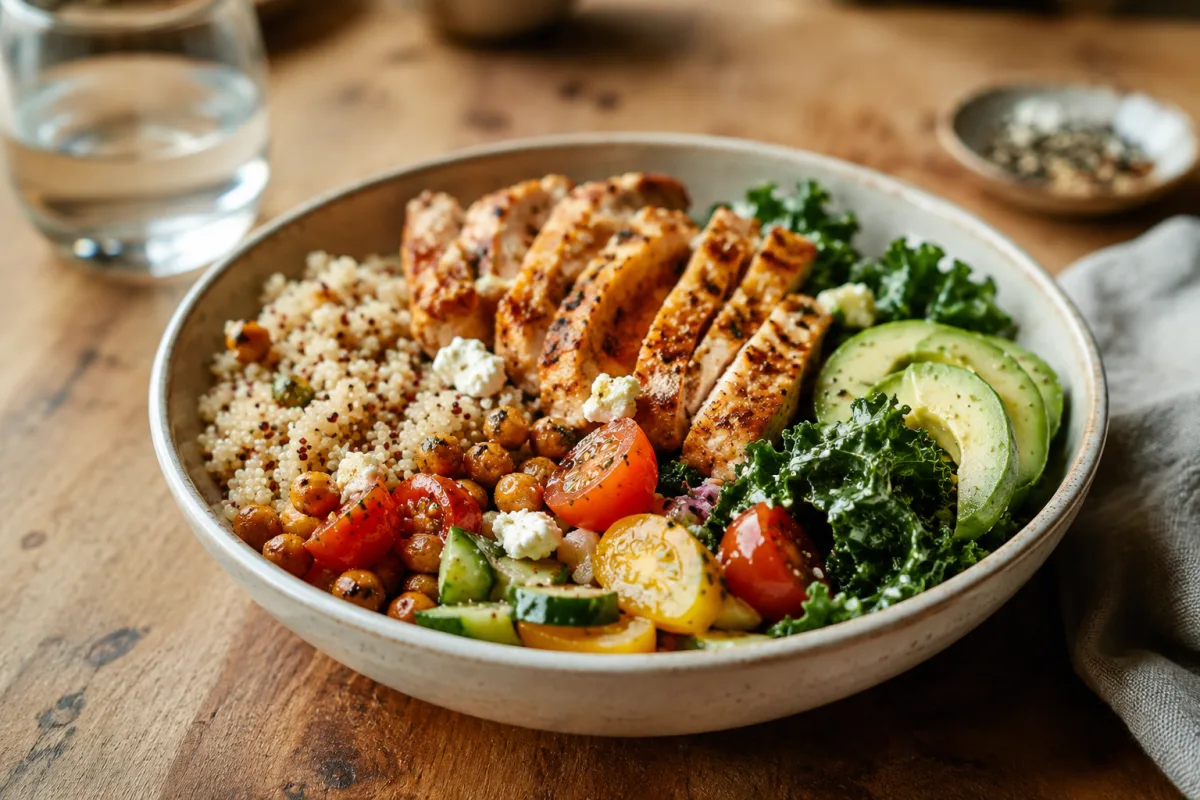 Healthy winter lunch bowl