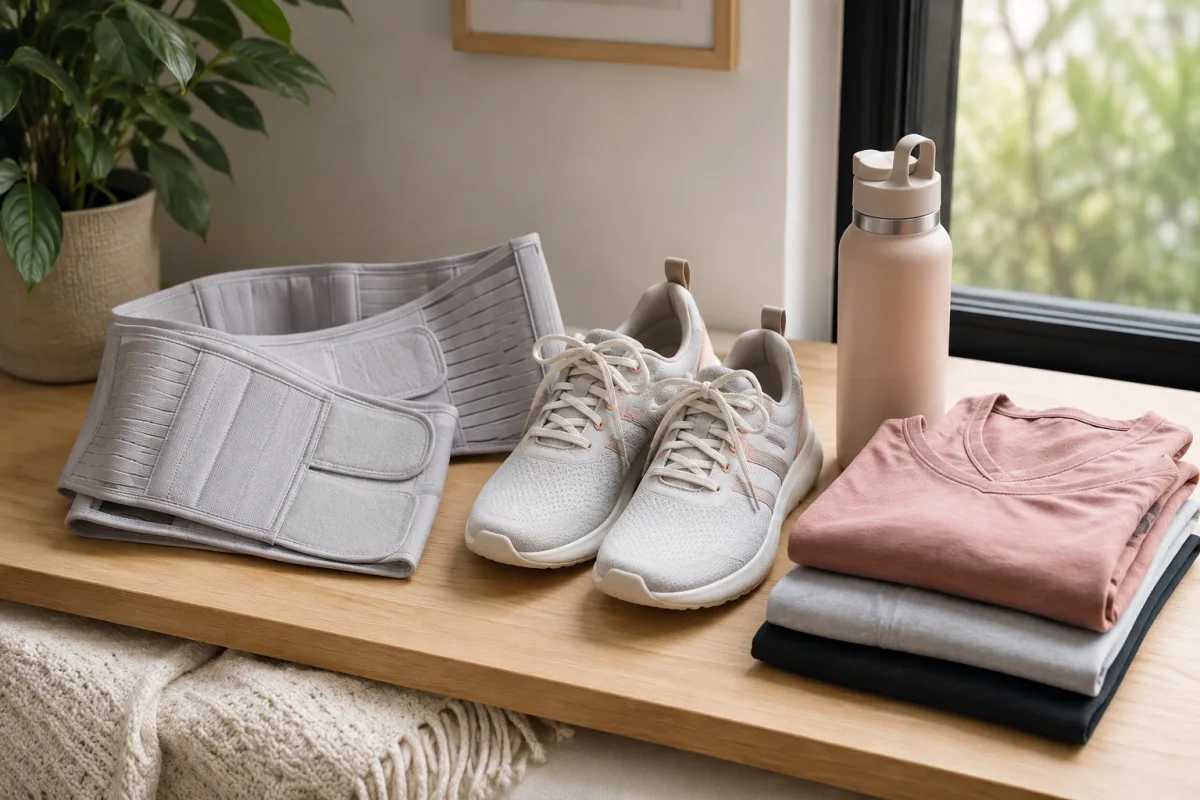 Pregnancy support belt and supportive shoes