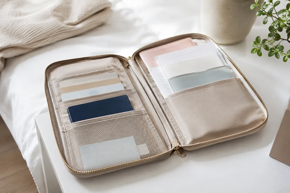 Hospital bag documents pouch