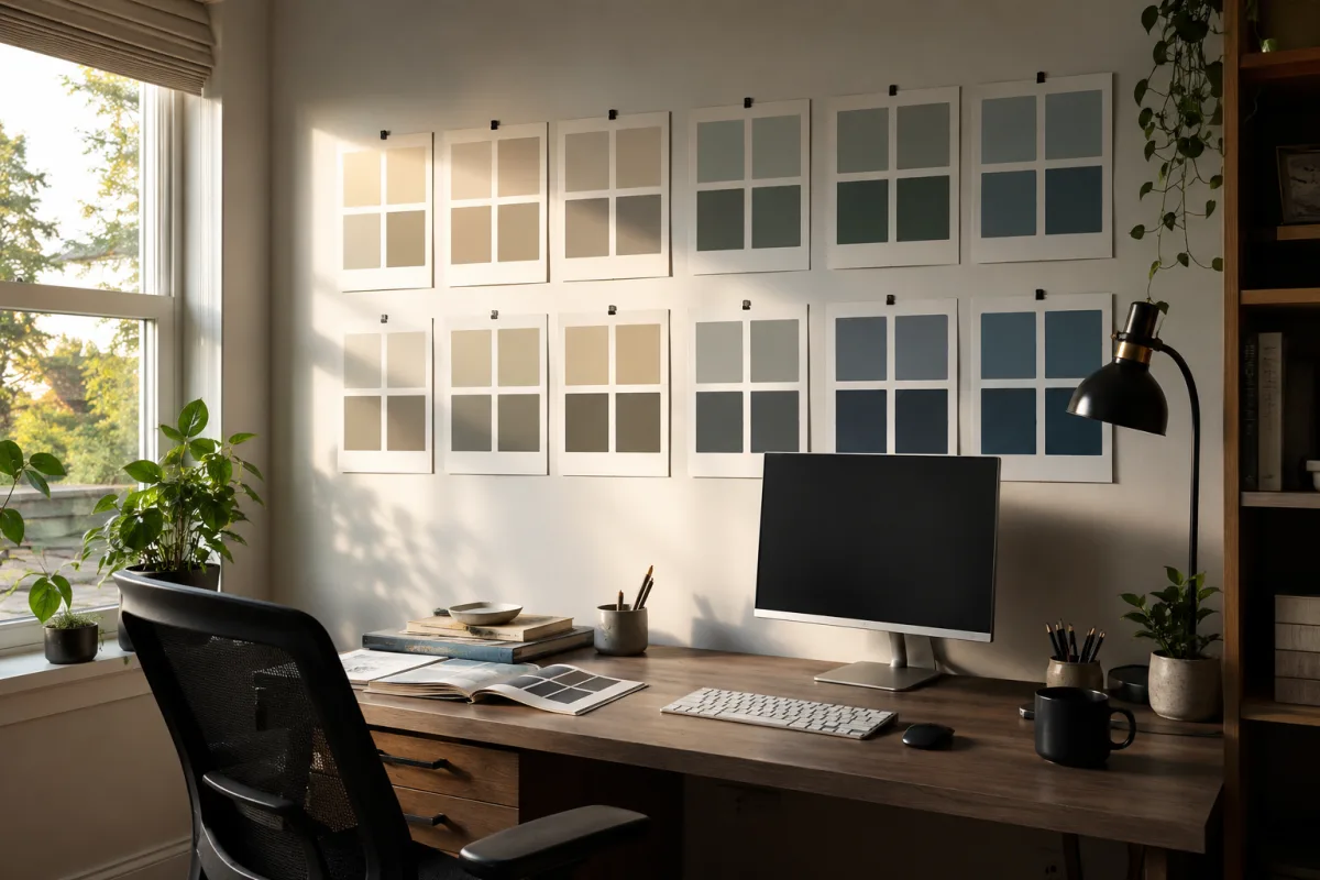 Home office wall color in daylight