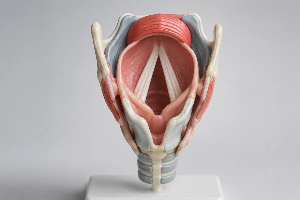 Vocal folds inside the larynx