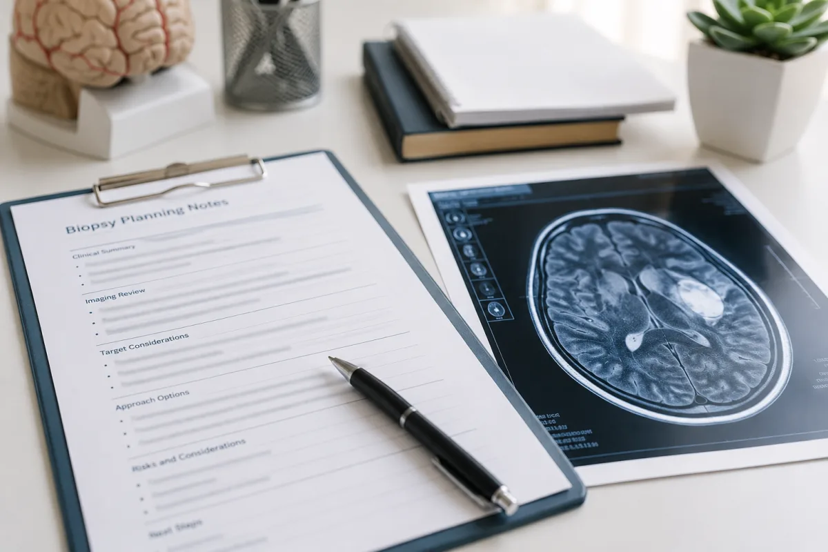 Brain tumor imaging and biopsy notes