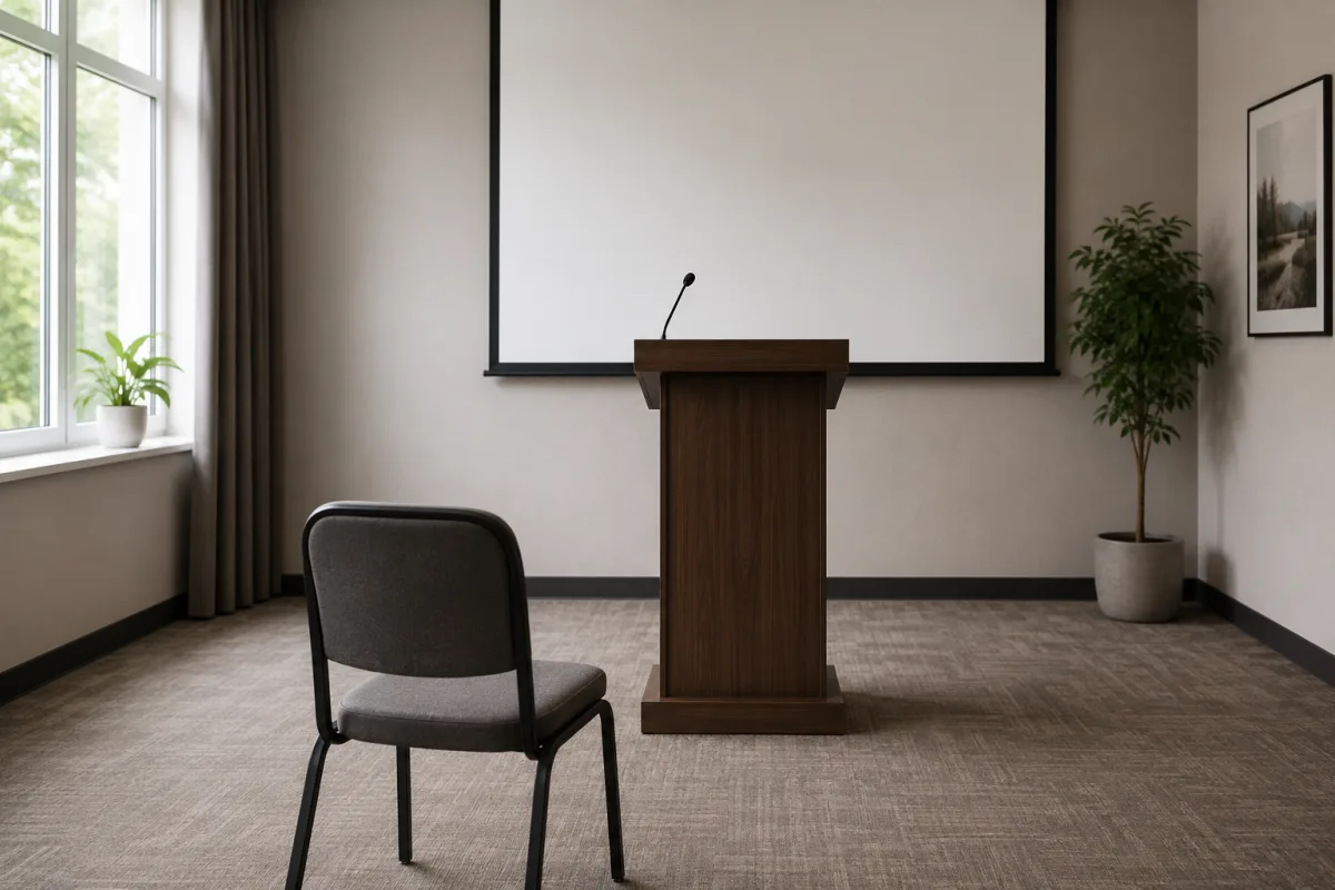 Practicing a speech with small audience
