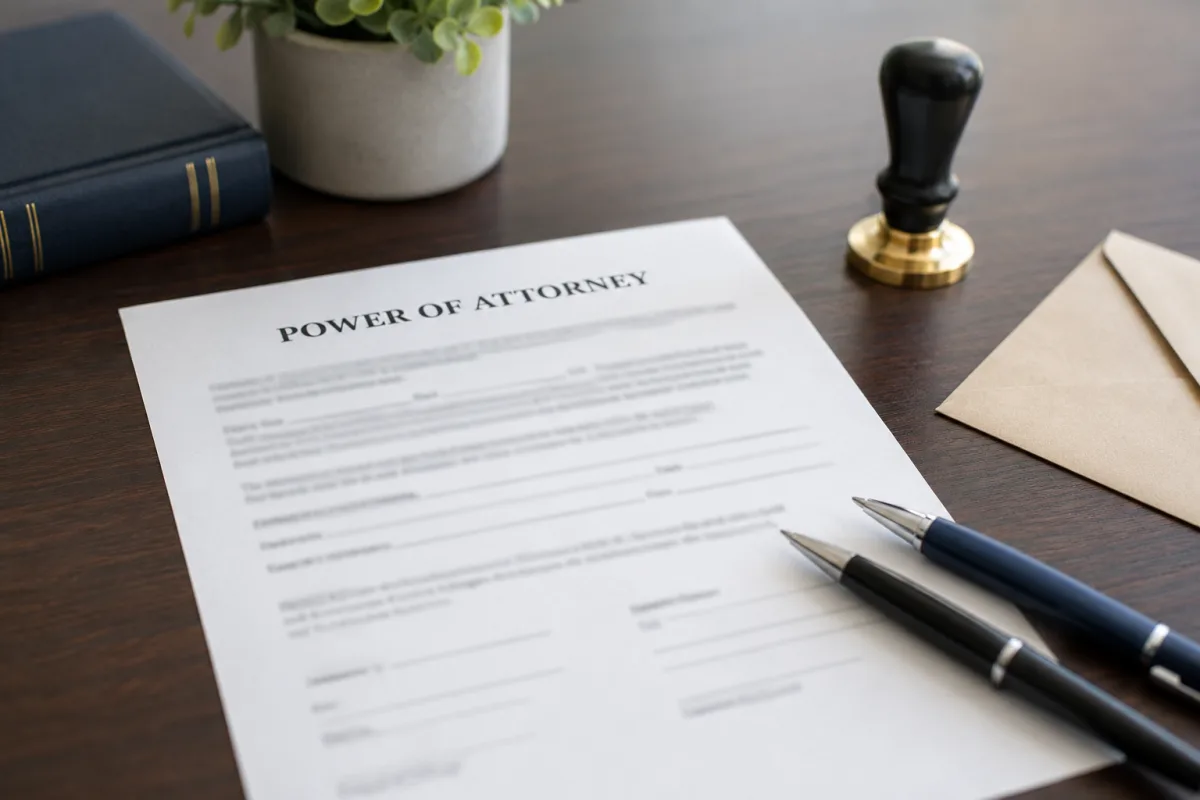 Power of attorney signing setup