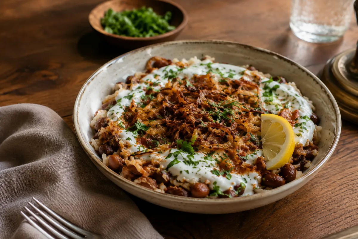 Affordable meal finished with herbs and crunchy topping