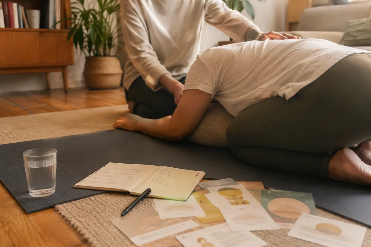 Lamaze breathing practice for birth coach