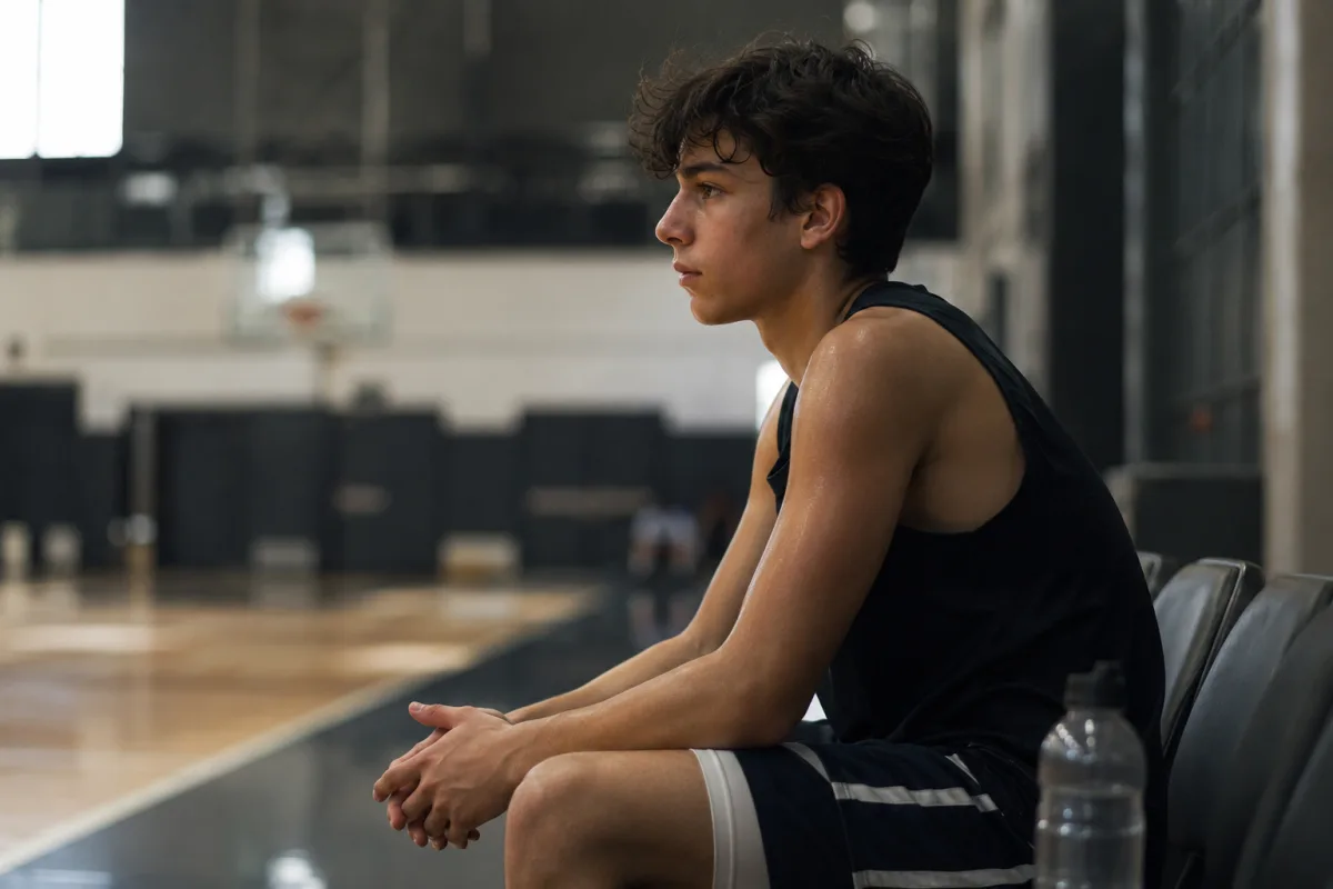 Athlete breathing calmly before tryout drills