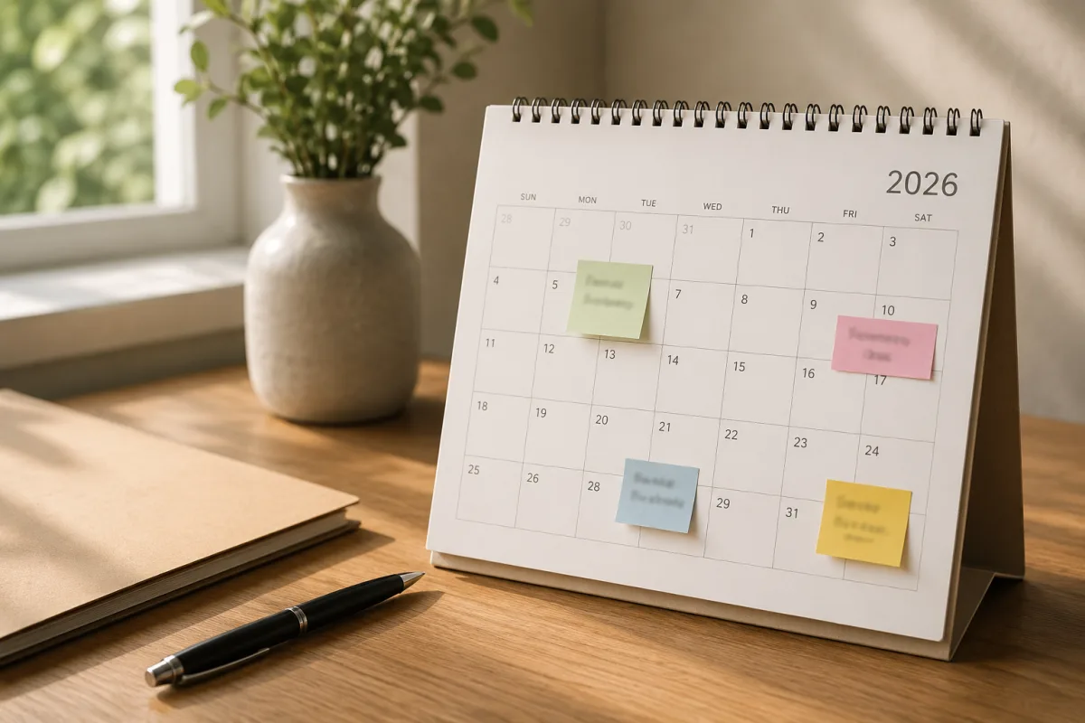 Baby budget review calendar