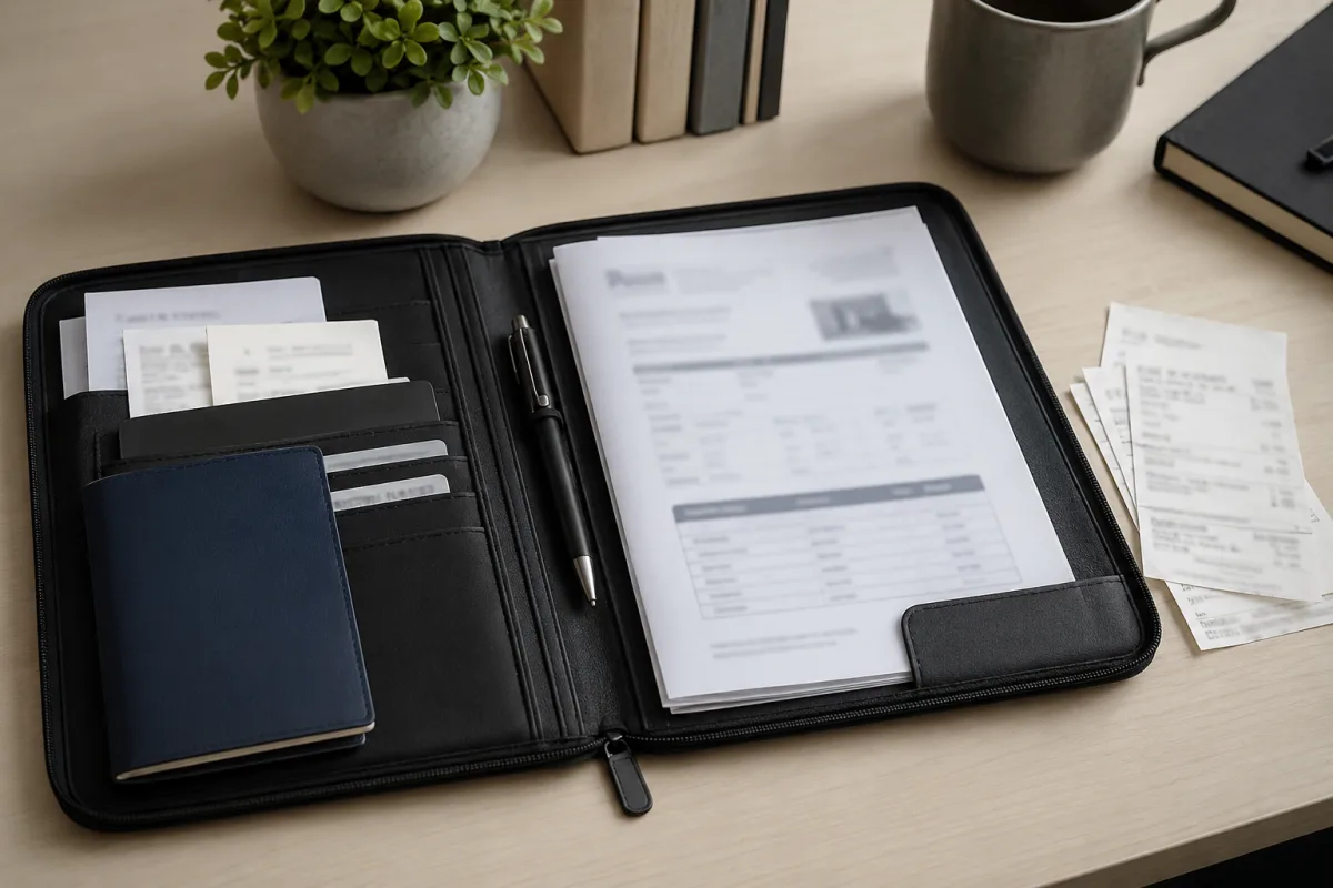 Trip insurance document folder