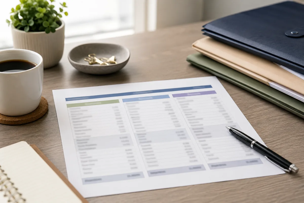 Surrogacy budget planning sheet