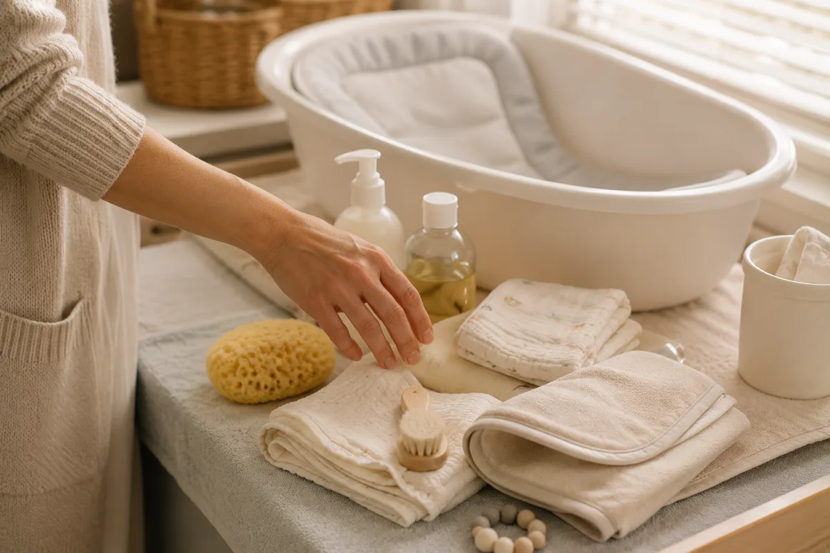 safe newborn bathing