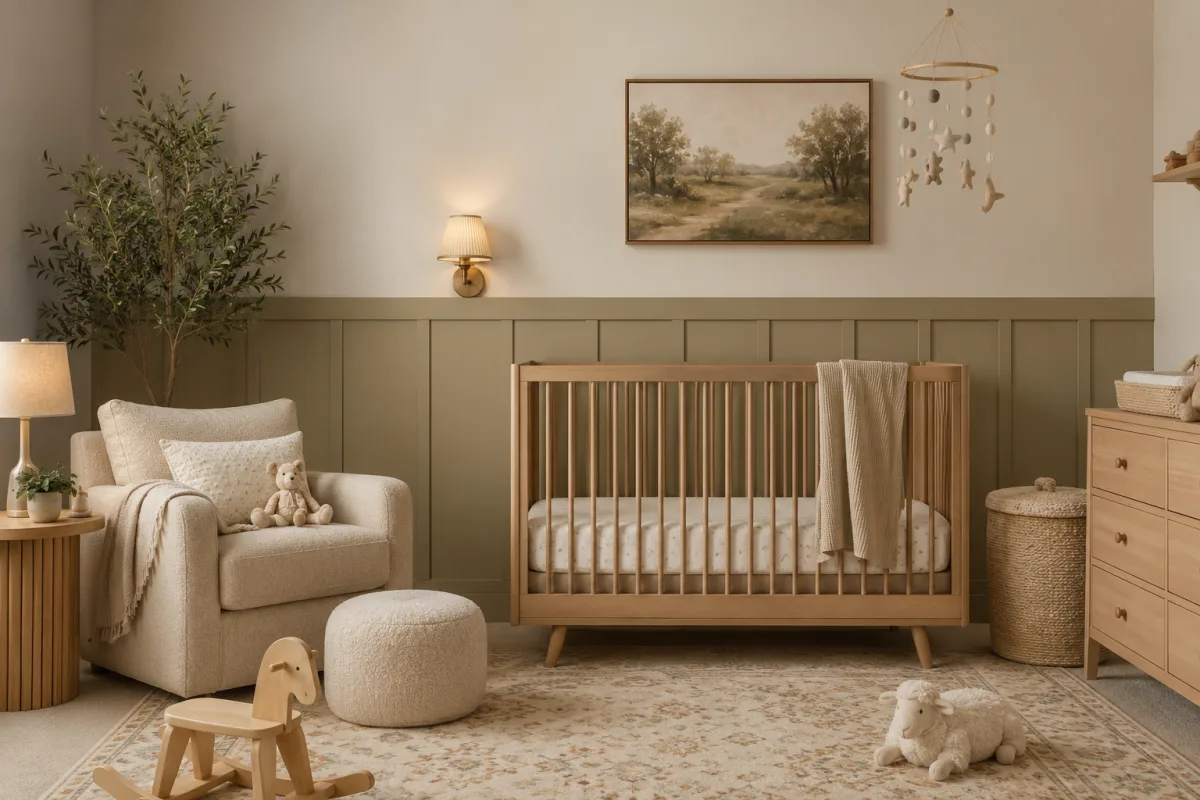 Safe boys nursery furniture layout