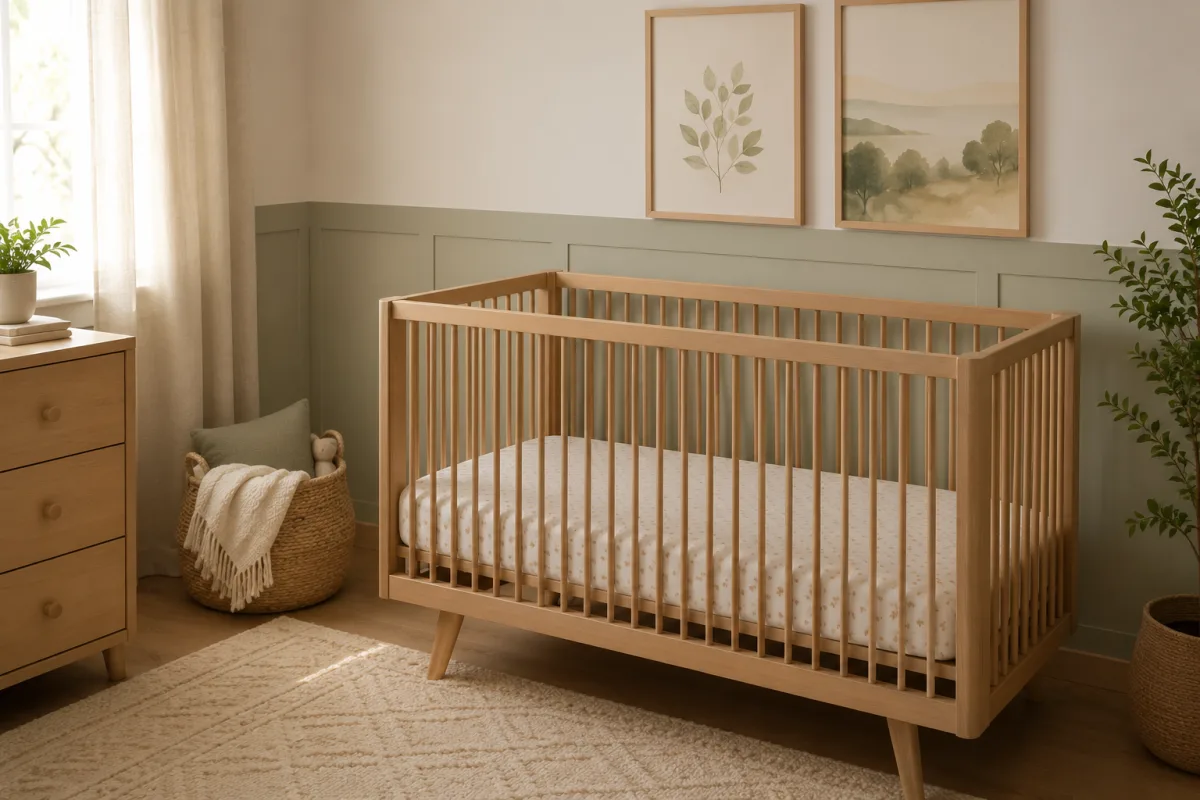 Bare crib nursery decor