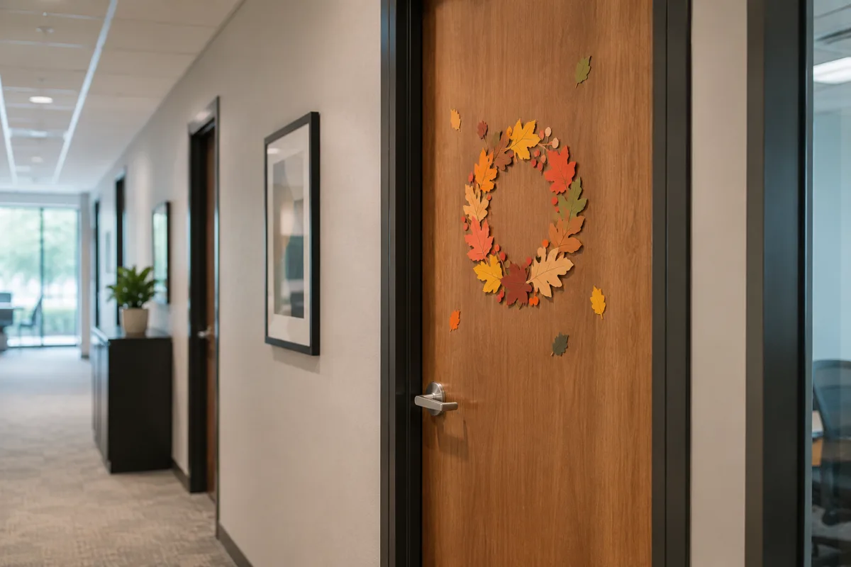 Inclusive seasonal office door display