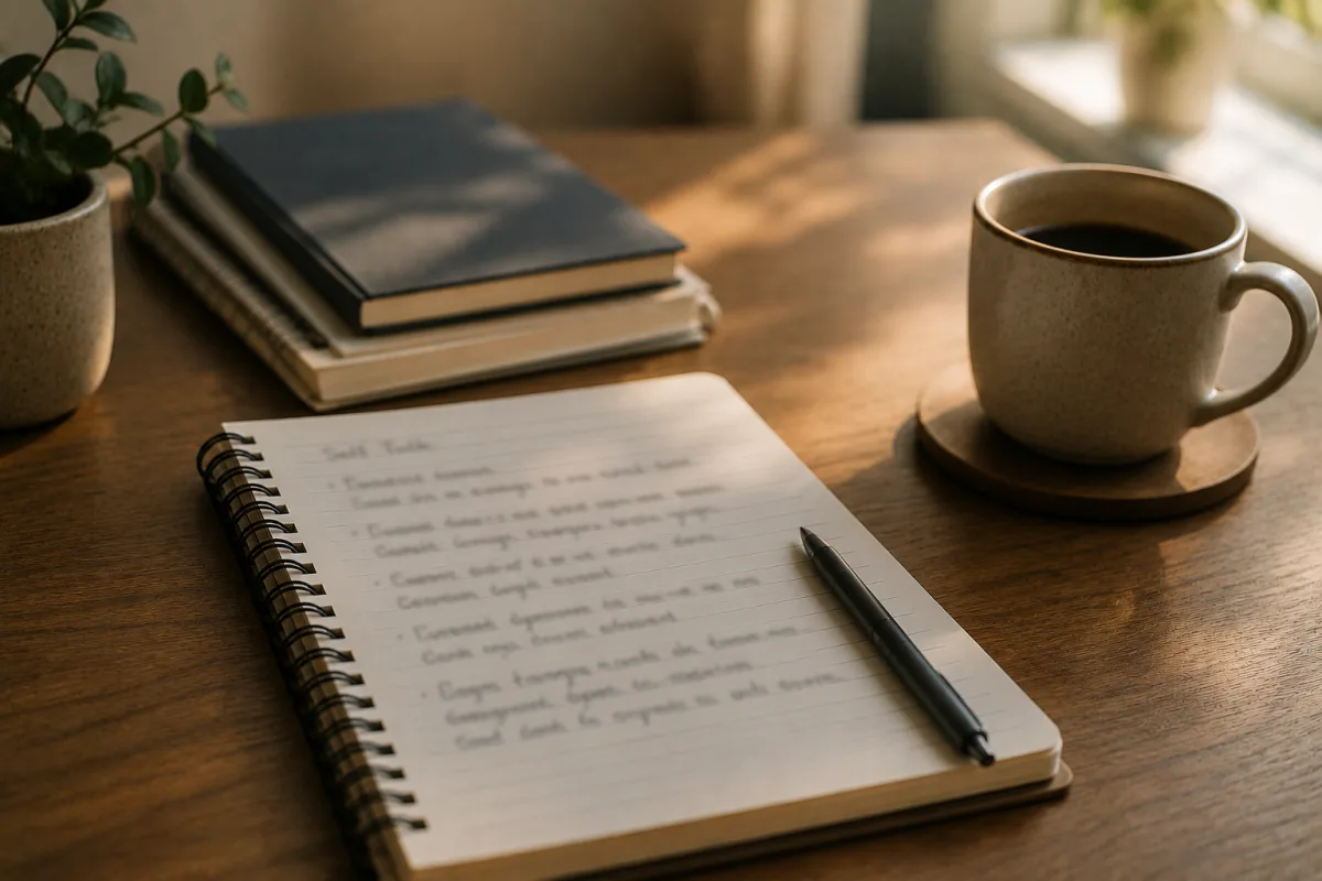 Self-talk reflection notes
